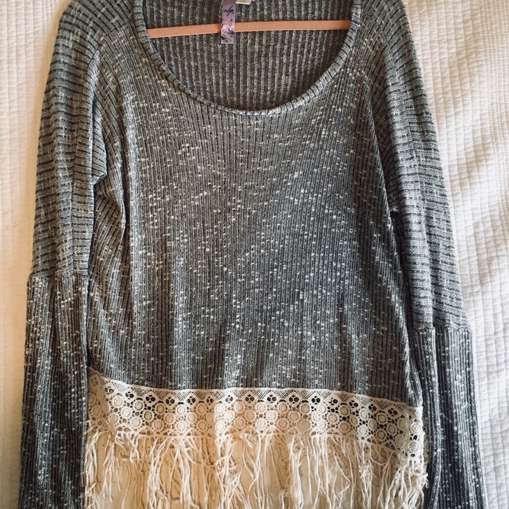 DONATED. Grey Crop Sweater